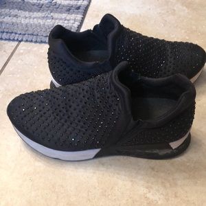 Gunmetal rhinestone sneaker